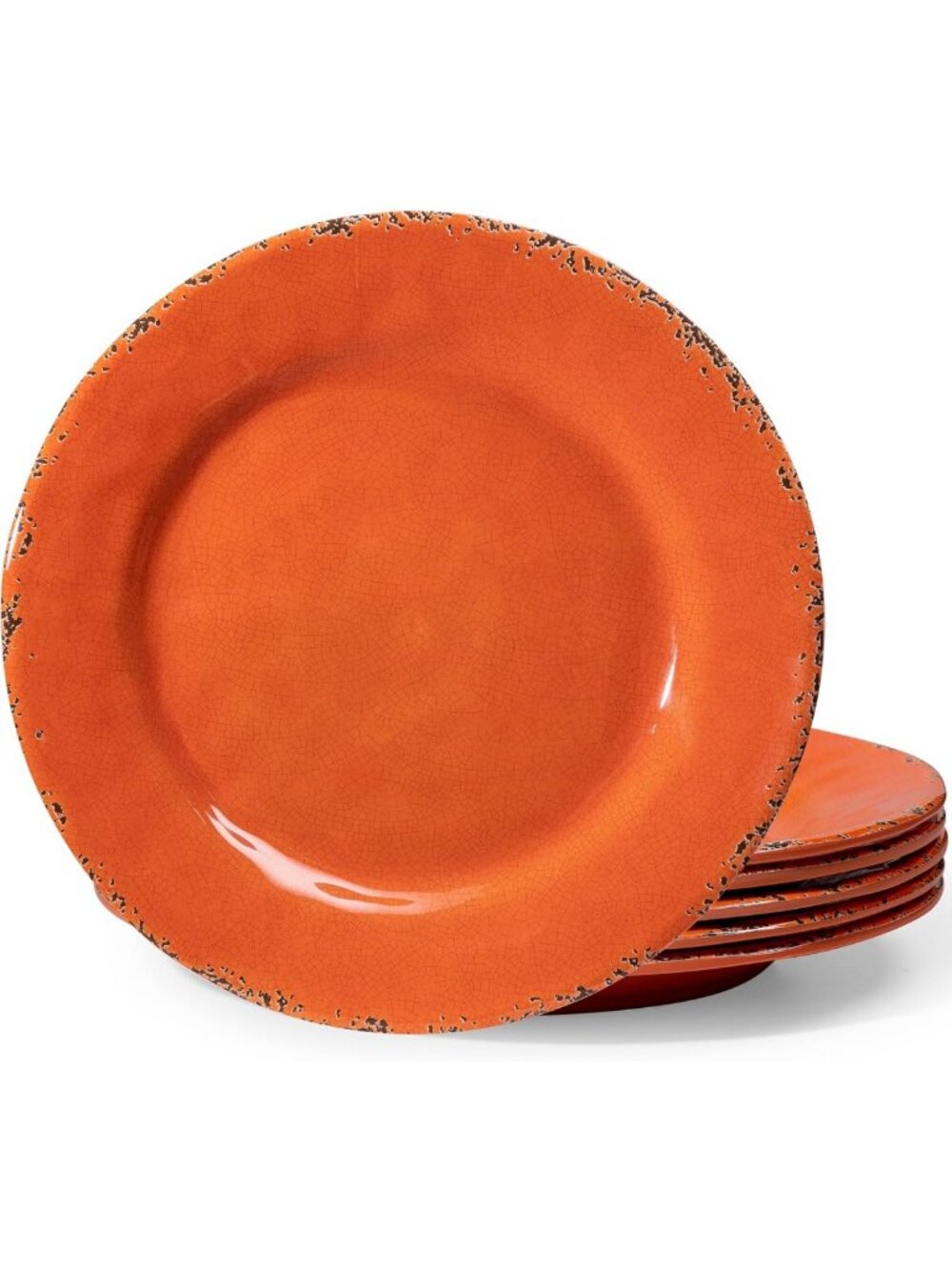 Set of 6 Unbreakable 11” Melamine Dinner Plates - Lightweight, Indoor/Outdoor